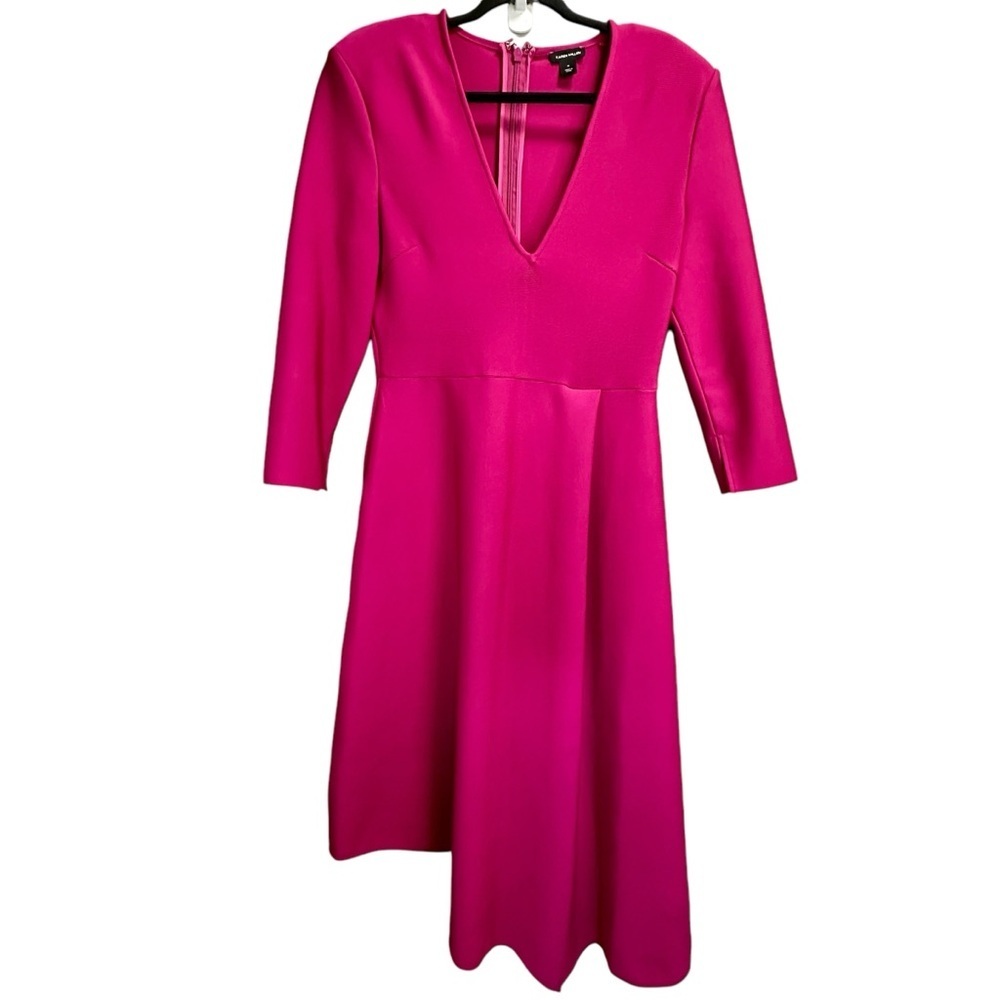 KAREN MILLEN Bandage Figure Form Knit Belted Asymmetric Midaxi Dress - Picture 6 of 10